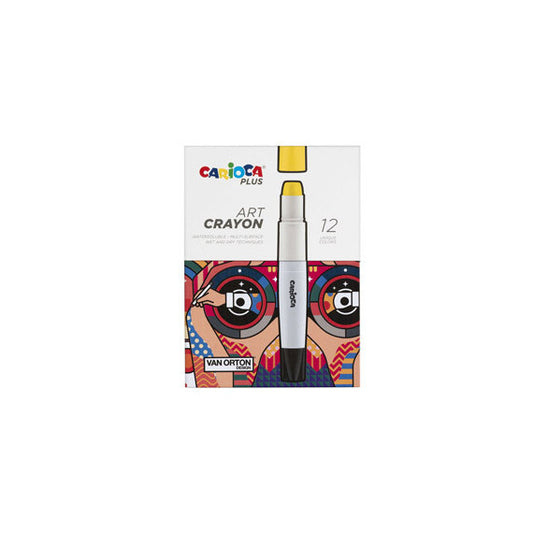 Pastello a cera Art Crayon - Ø 10 mm x 138 mm - colori assortiti - Carioca Plus - conf. 12 pezzi