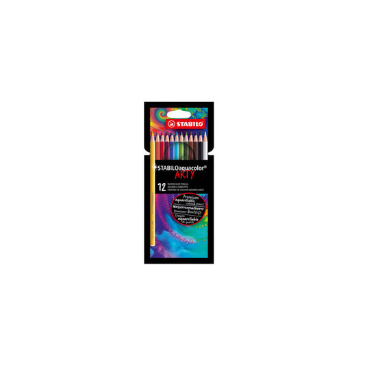 Pastello Arty Aquacolor - colori assortiti - Stabilo - astuccio 12 pezzi