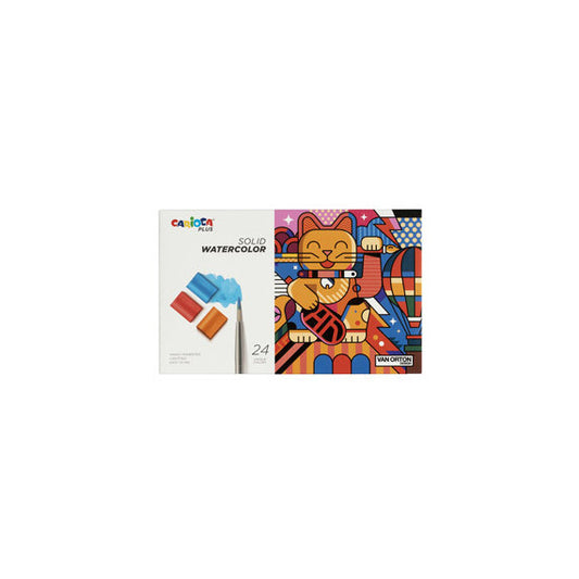 Pastiglia acquerello - ø 18 mm x 10 mm - colori assortiti - Carioca Plus - conf. 24 pezzi
