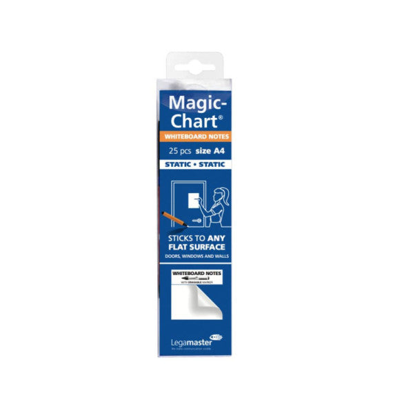 Pellicola elettrostatica da parete Legamaster Magic-Chart Whiteboard 25 ff 20x30 cm - bianco 7-159100-A4