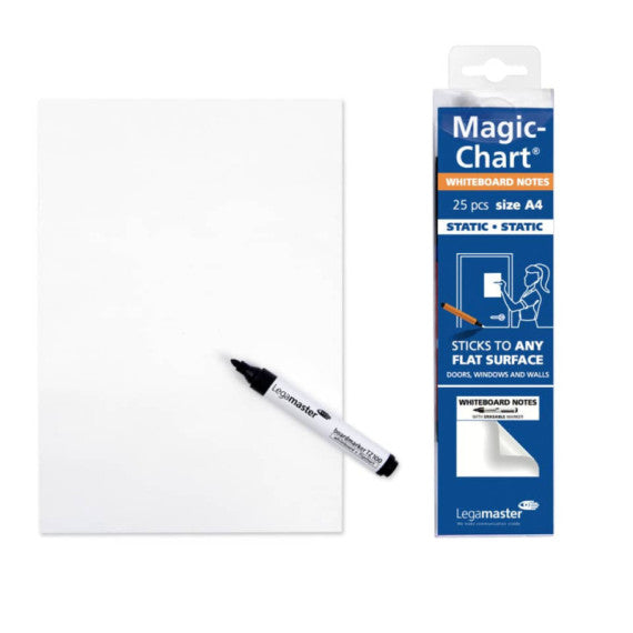 Pellicola elettrostatica da parete Legamaster Magic-Chart Whiteboard 25 ff 20x30 cm - bianco 7-159100-A4
