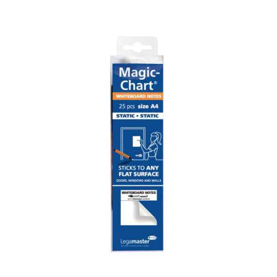Pellicola elettrostatica da parete Legamaster Magic-Chart Whiteboard 25 ff 20x30 cm - bianco 7-159100-A4