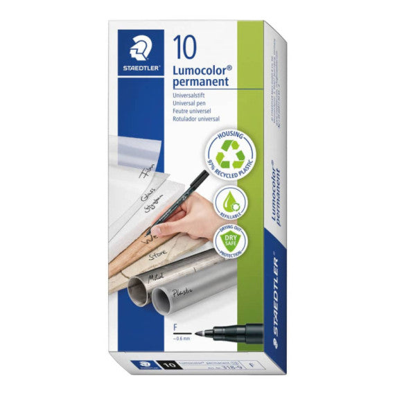 Penna a punta sintetica Staedtler Lumocolor permanent pen 318 F nero 318-9