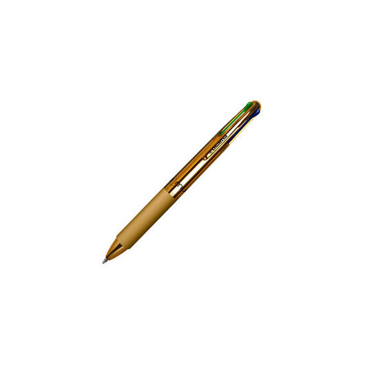 Penna a sfera 4 Multi Chrome - punta 1,00 mm - 4 colori  - metallic gold - Osama