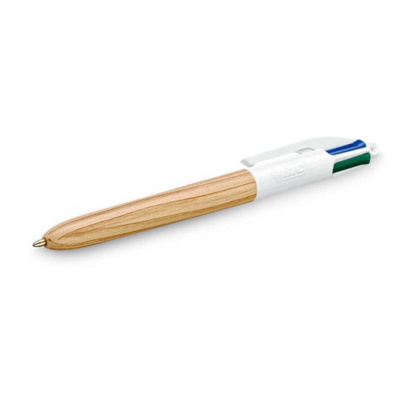 Penna a sfera a scatto BIC 4 Colours 1 mm - fusto Wood Effect 508964