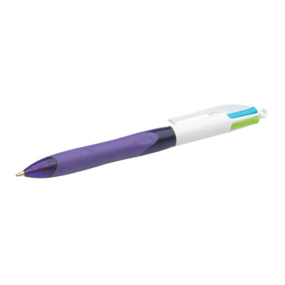 Penna a sfera a scatto BIC 4 Colours Grip Fashion M 1 mm viola 8922901