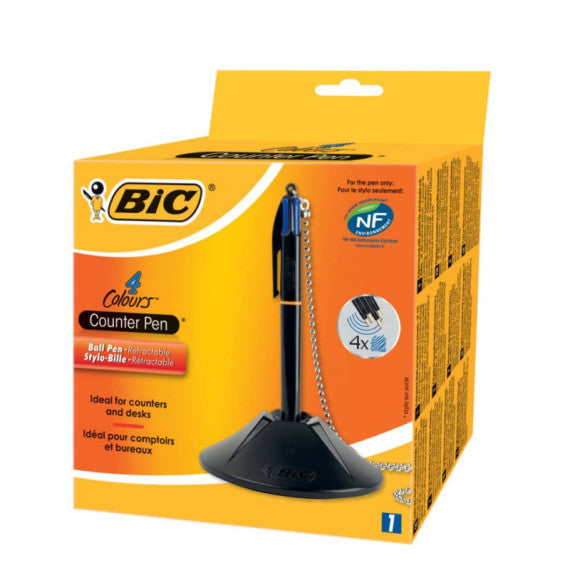 Penna a sfera a scatto BIC 4 Colours Pen Desk M 1 mm blu 918515