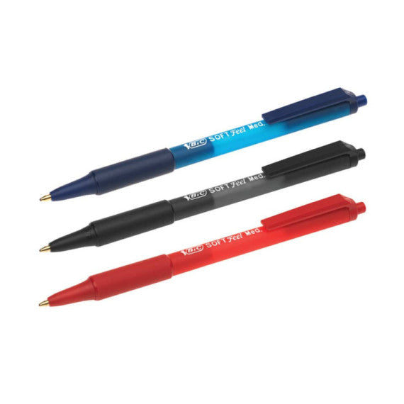 Penna a sfera a scatto BIC SoftFeel Clic Grip M 1 mm blu Conf. 12 pezzi - 837398