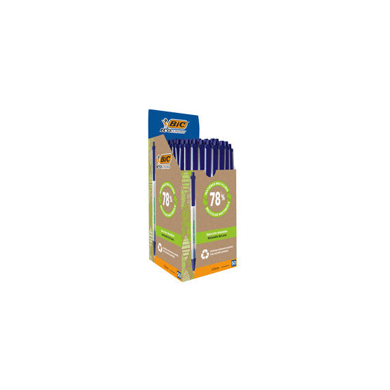 Penna a sfera a scatto ECOlutions - punta 1,0mm - blu - Bic - conf. 50 pezzi