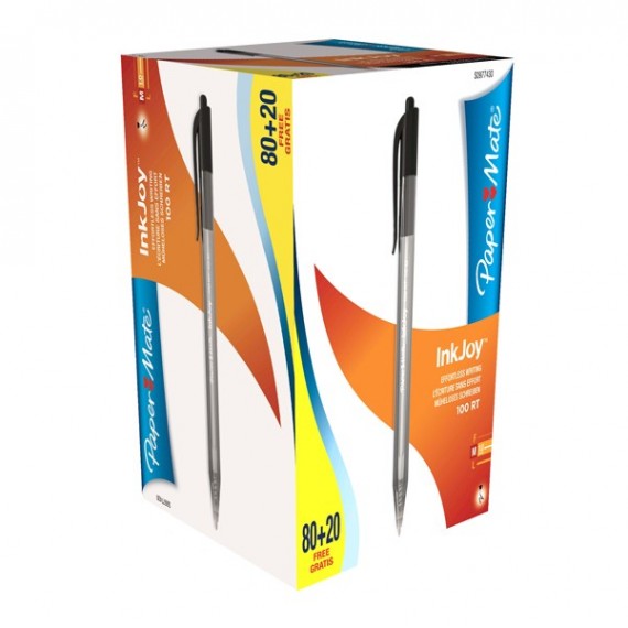 Penna a sfera a scatto Inkjoy 100 RT  - punta 1,0mm - nero - Papermate