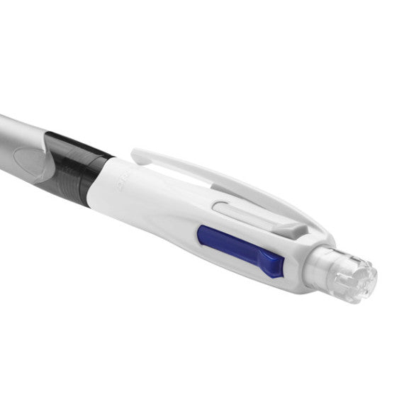 Penna a sfera a scatto multifunzione 4 Colors -  con portamine ricaricabile con mine HB da 0,7mm - nero, blu, rosso - fu
