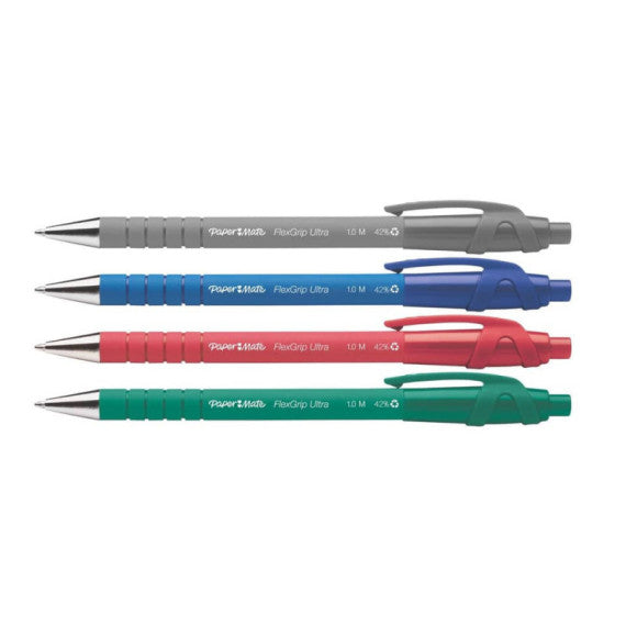 Penna a sfera a scatto Paper Mate Flexgrip Ultra M 1,0 mm blu confezione da 36 - 1910074