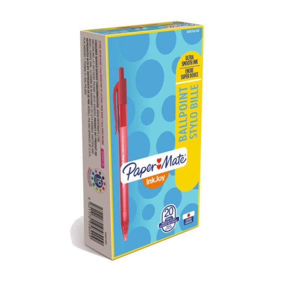 Penna a sfera a scatto Paper Mate Inkjoy 100 RT ULV M 1 mm rosso S0957050