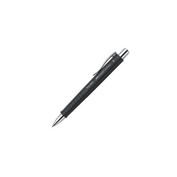 Penna a sfera a scatto Poly Ball - Punta 0,7 mm - fusto nero - Faber-Castell
