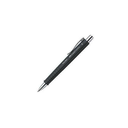 Penna a sfera a scatto Poly Ball - Punta 0,7 mm - fusto nero - Faber-Castell