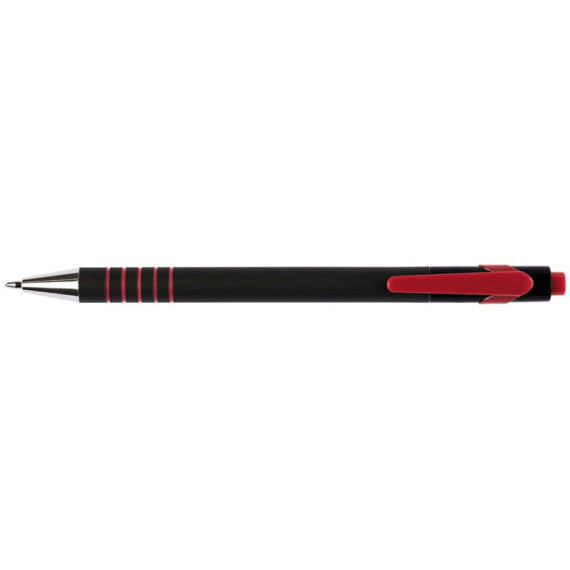 Penna a sfera a scatto Q-Connect Lamda 0,7 mm rosso KF00671
