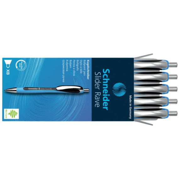 Penna a sfera a scatto Schneider Slider Rave ricaricabile tratto XB nero P132501
