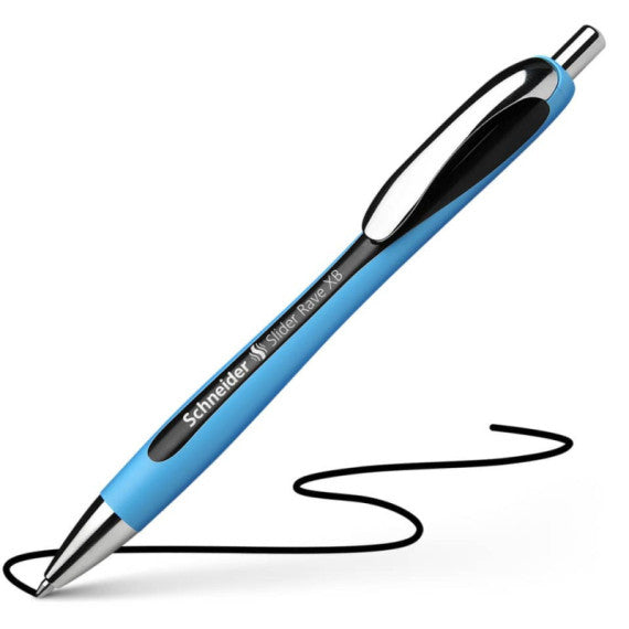 Penna a sfera a scatto Schneider Slider Rave ricaricabile tratto XB nero P132501