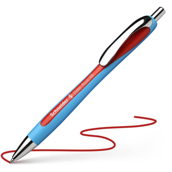 Penna a sfera a scatto Schneider Slider Rave ricaricabile tratto XB rosso P132502