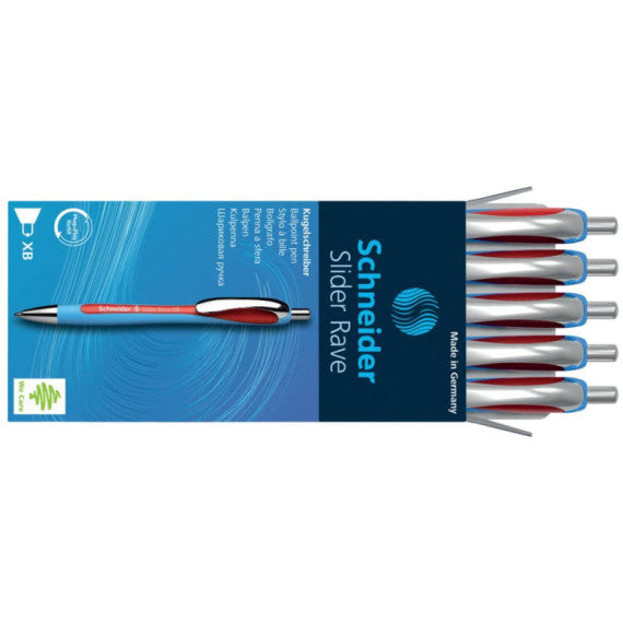 Penna a sfera a scatto Schneider Slider Rave ricaricabile tratto XB rosso P132502