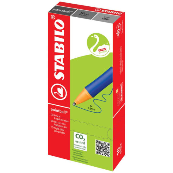 Penna a sfera a scatto Stabilo Pointball  0,5 mm blu 6030/41