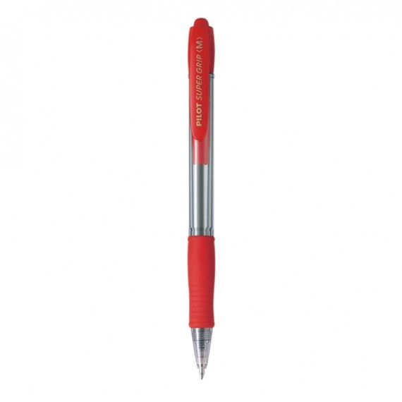 Penna a sfera a scatto Supergrip - punta media 1,0mm - rosso - pilot