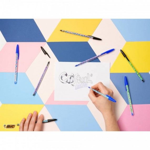 Penna a sfera BIC Cristal Collection punta 1 mm - blu - conf. 20 pz -996792