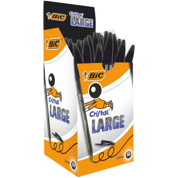 Penna a sfera BIC Cristal® Large 1,6 mm nero Conf. 50 pezzi - 880648