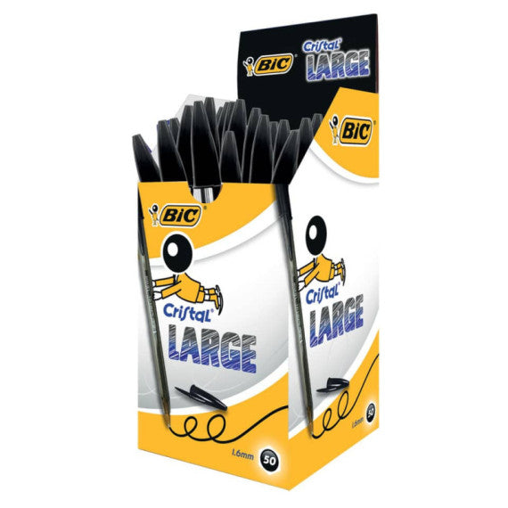Penna a sfera BIC Cristal® Large 1,6 mm nero Conf. 50 pezzi - 880648