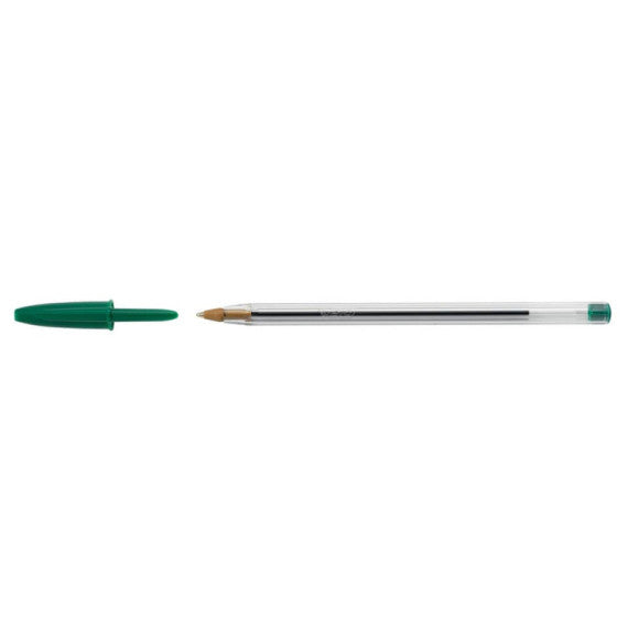 Penna a sfera BIC Cristal M punta 1 mm verde Conf. 50 pezzi - 8373629