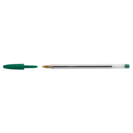 Penna a sfera BIC Cristal M punta 1 mm verde Conf. 50 pezzi - 8373629