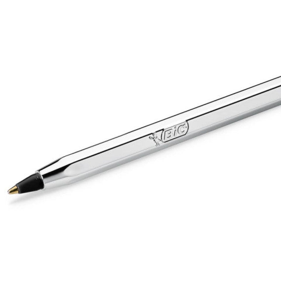 Penna a sfera BIC Cristal Shine Silver M 1 mm nero 921339