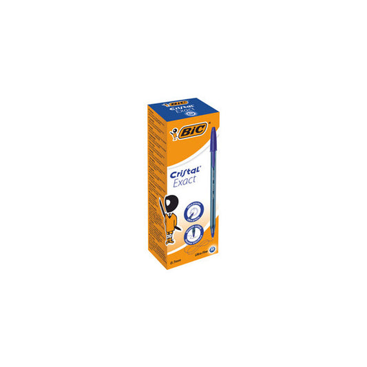 Penna a sfera con cappuccio Cristal® Exact - punta 0,7 mm - blu - Bic - scatola 20 pezzi