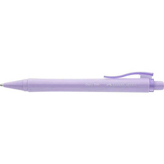 Penna a sfera Faber-Castell daily ball xb inchiostro blu - conf. 10 pz - colore fusto lilla - 140688