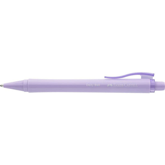 Penna a sfera Faber-Castell daily ball xb inchiostro blu - conf. 10 pz - colore fusto lilla - 140688