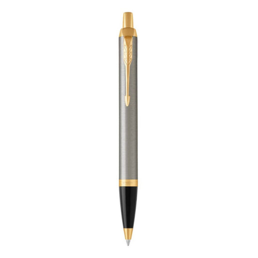 Penna a sfera Parker IM punta M inchiostro blu Parker Brushed Metal GT 1931670