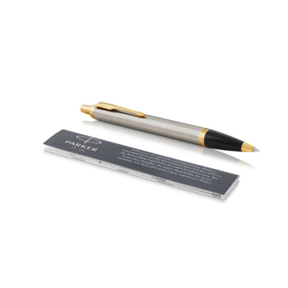 Penna a sfera Parker IM punta M inchiostro blu Parker Brushed Metal GT 1931670