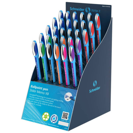 Penna a sfera Schneider Slider Memo XB espositore da 30 pezzi colori assortiti - P304042