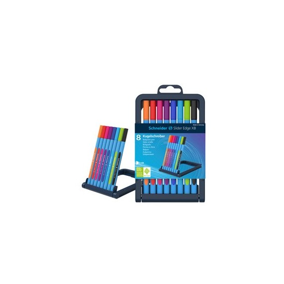 Penna a sfera Slider Edge - tratto XB - colori assortiti - Schneider - astuccio 8 pezzi