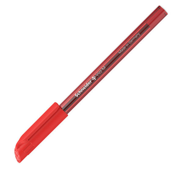 Penna a sfera Vizz - con cappuccio - punta media - rosso - Schneider