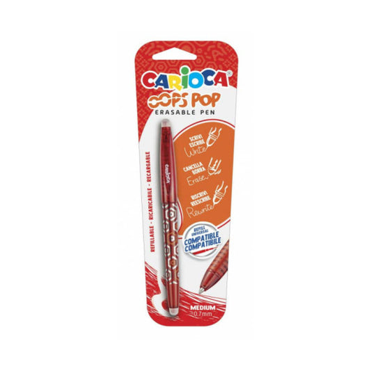 Penna cancellabile Carioca Oops Pop punta media 0,7 mm rosso 41044/03