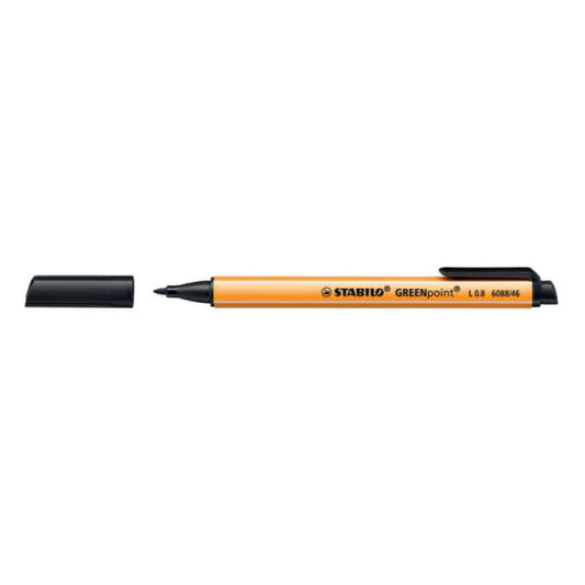Penna con punta in fibra Stabilo GREENpoint 0,8 mm nero 6088/46