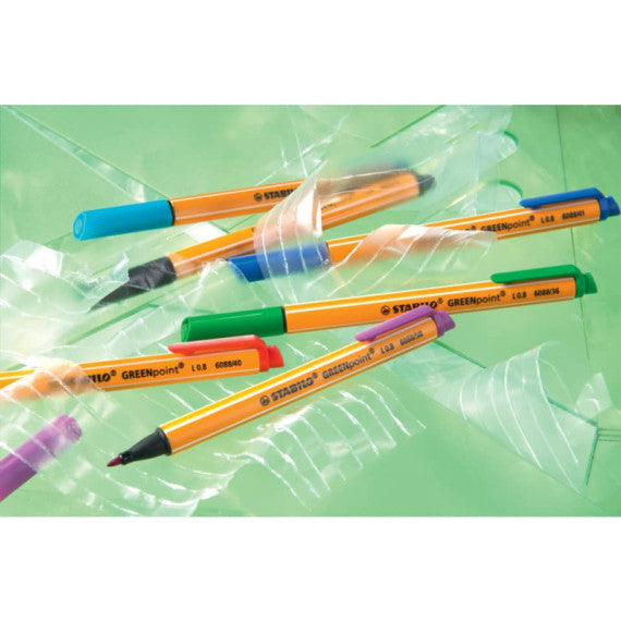 Penna con punta in fibra Stabilo GREENpoint 0,8 mm nero 6088/46
