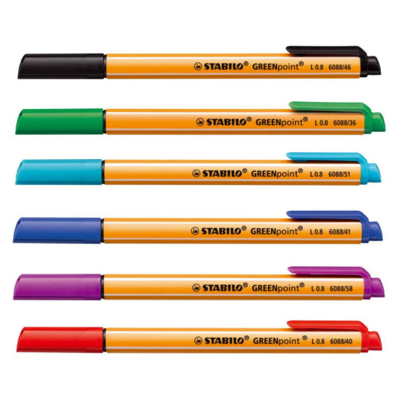 Penna con punta in fibra Stabilo GREENpoint 0,8 mm nero 6088/46