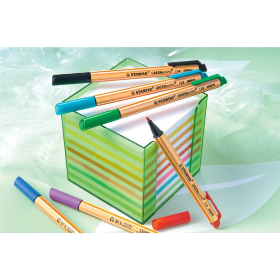 Penna con punta in fibra Stabilo GREENpoint 0,8 mm nero 6088/46
