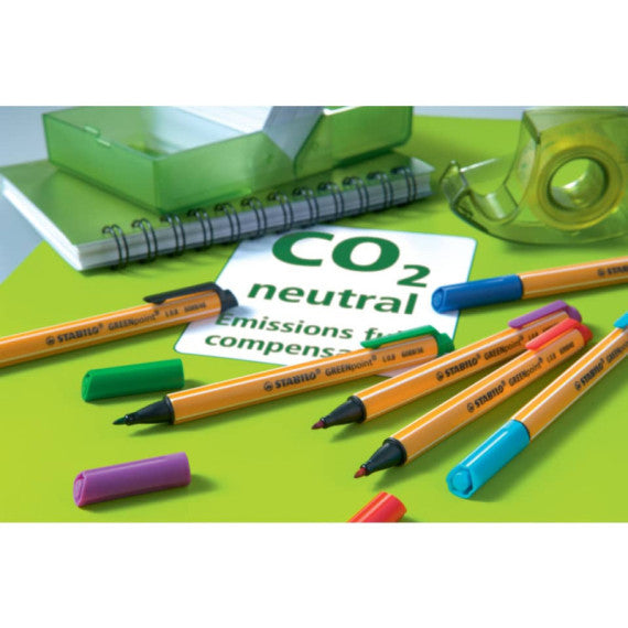 Penna con punta in fibra Stabilo GREENpoint 0,8 mm nero 6088/46