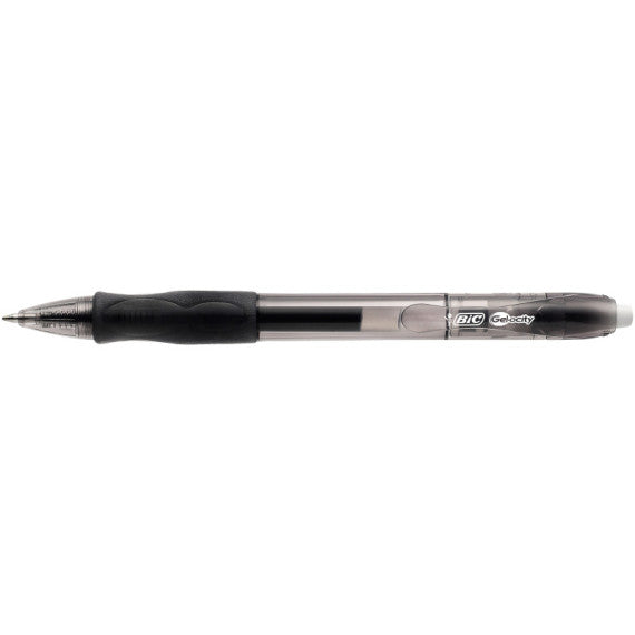 Penna gel a sfera a scatto Gelocity - punta 0,7mm - nero  - Bic - conf.12 pezzi