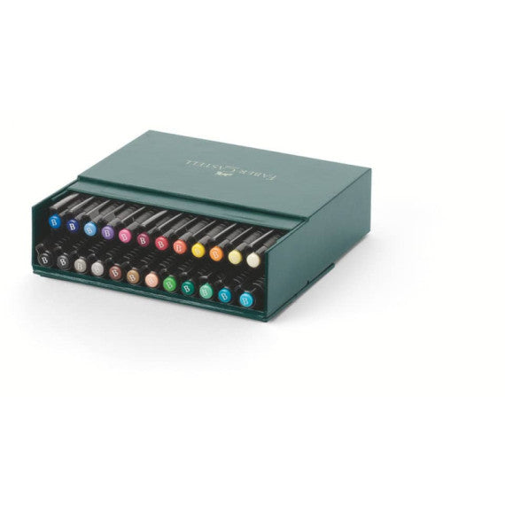 Penna inchiostro pigmentato Faber Castell Pitt Artist Brush Box colori assortiti conf. 24 pezzi - 167147