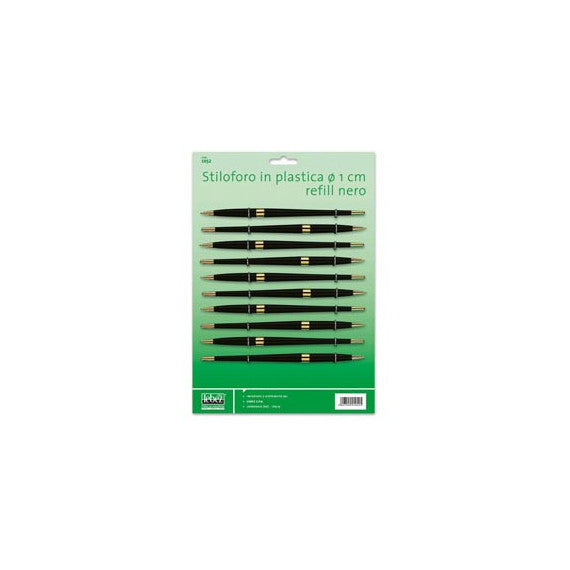 Penna ricambio con refill - diametro 10 mm - nero - Lebez - conf. 10 pezzi