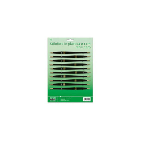 Penna ricambio con refill - diametro 10 mm - nero - Lebez - conf. 10 pezzi